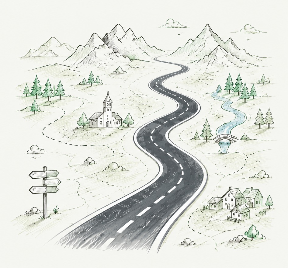 Ilustrácia cesty cez oravskú krajinu